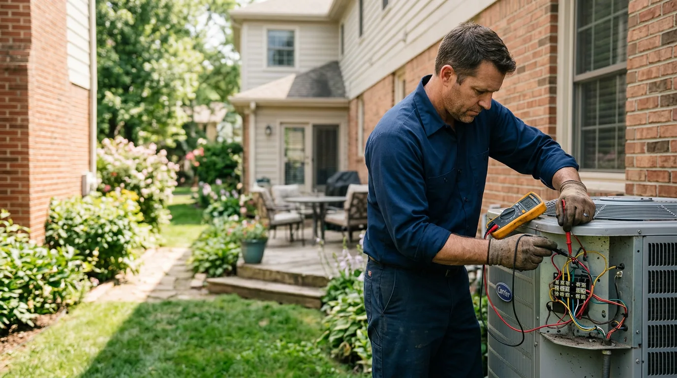 HVAC technician working near East Galesburg, IL